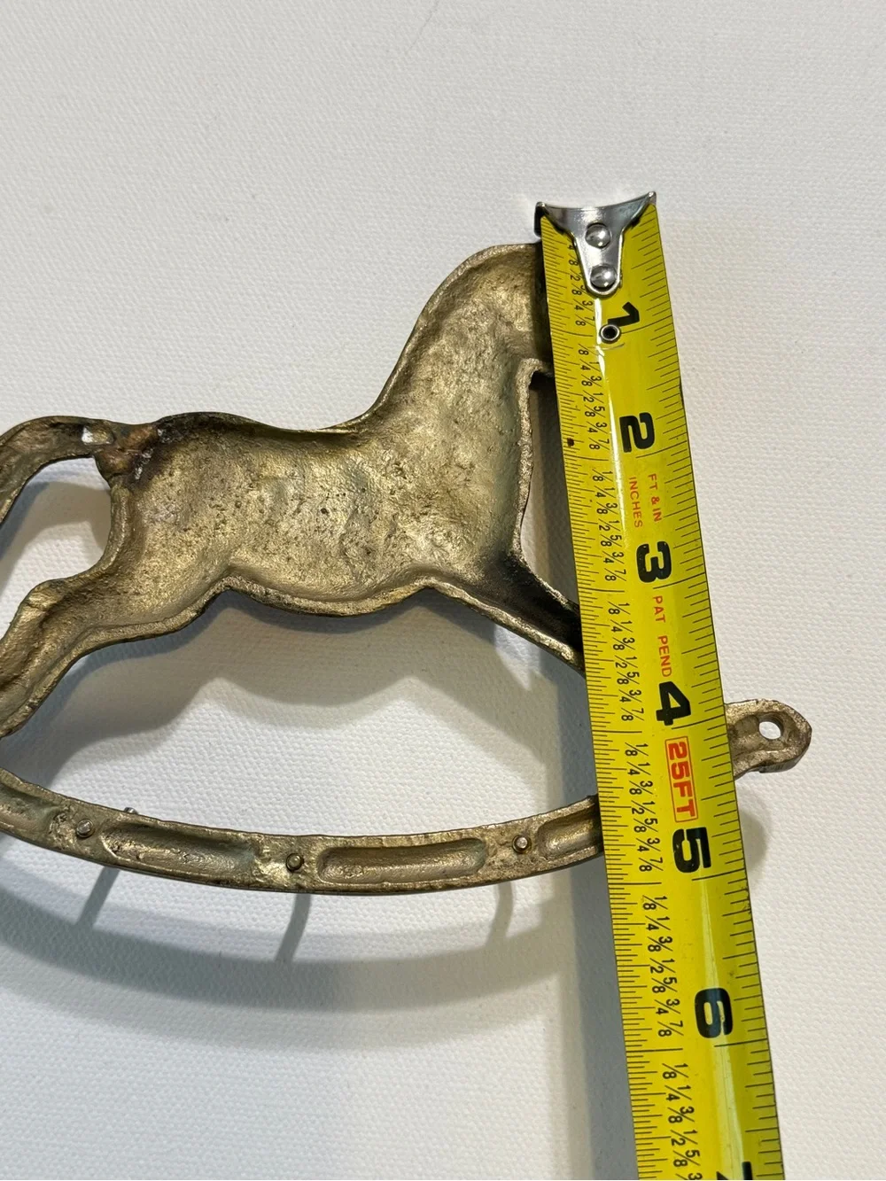 Vintage Rocking Horse Solid Brass Wall 5-Hook Valet Key Ring